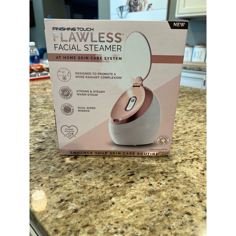 Finishing Touch Flawless Facial Steamer Rose Gold White Skin‎ Care System Mirror